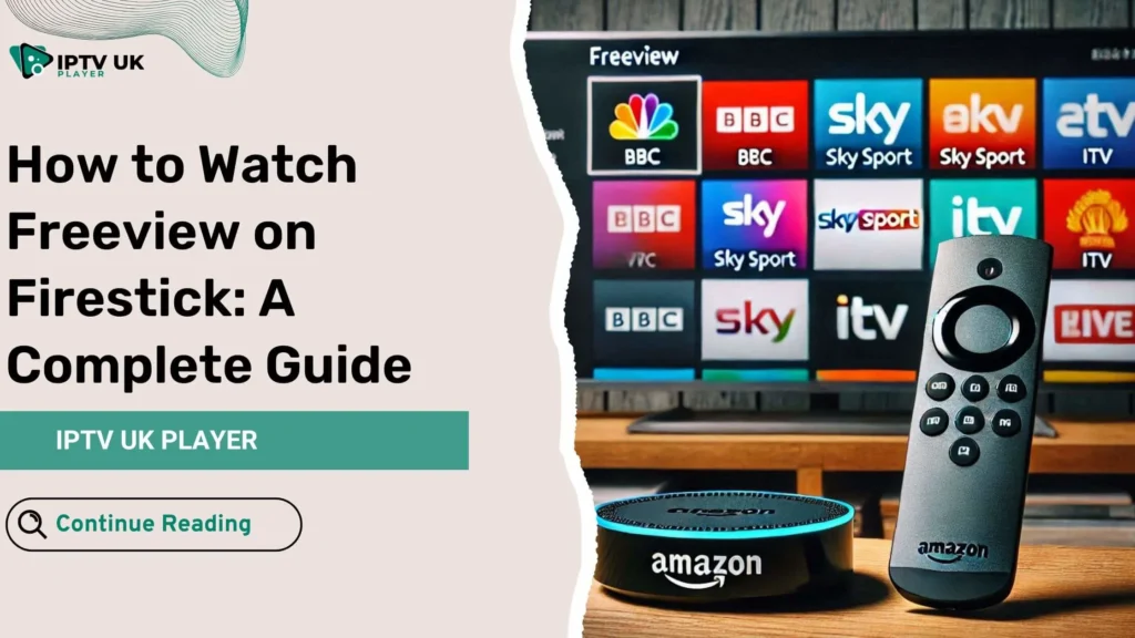 Watch Freeview on Firestick showing popular channels on a modern TV