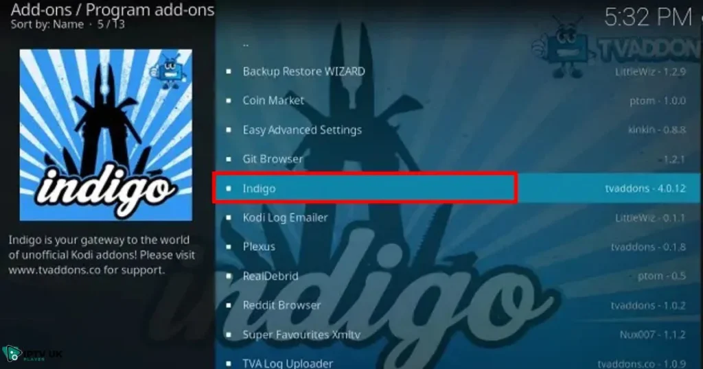 Kodi clear cache with Indigo add-on for efficient cache management.