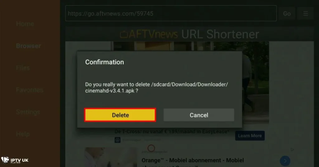 Download Cinema HD on Firestick - Enter the Correct URL to Install Cinema HD APK.