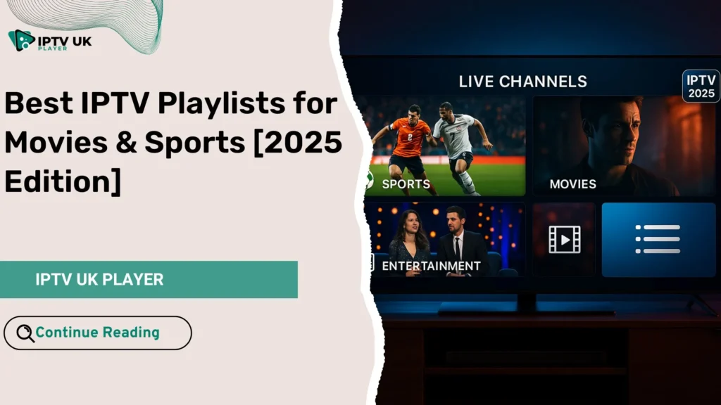 A modern streaming setup with the best IPTV playlists for movies and sports in 2025