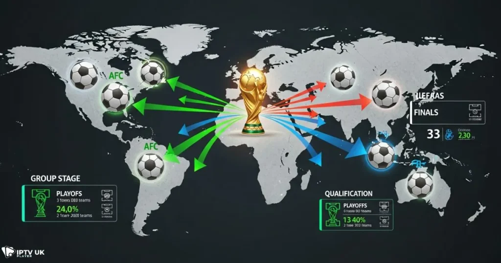 FIFA qualification schedule showing global world cup qualifiers structure