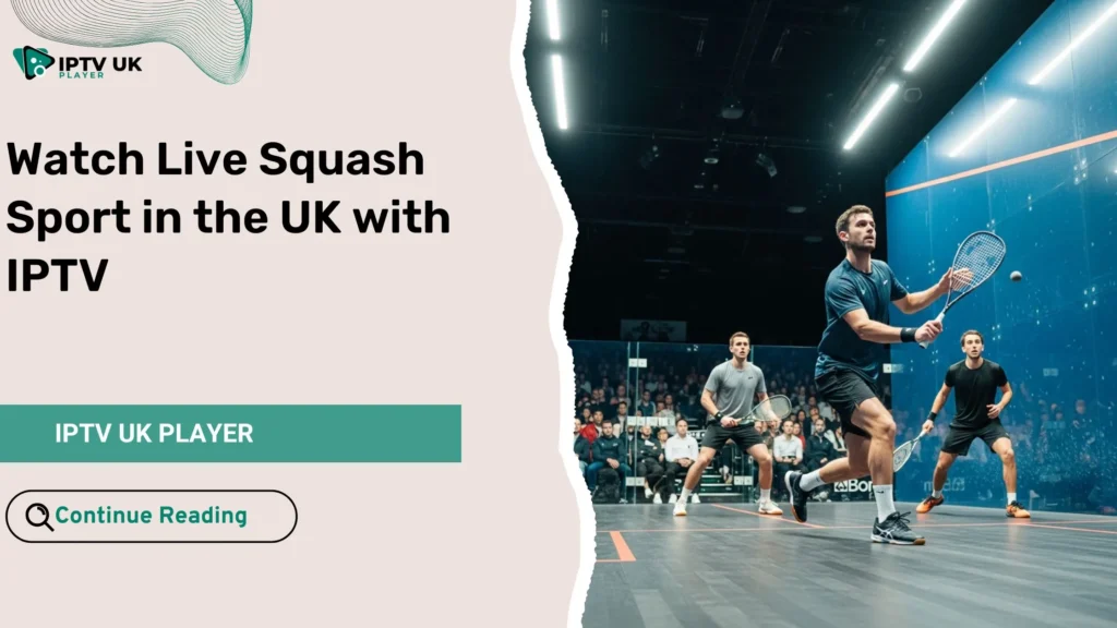 Two professional athletes competing in a squash sport match inside a glass court in the UK.