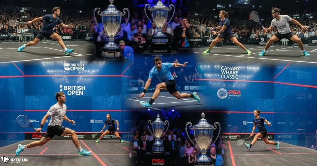 Highlights from major squash tournaments and live squash streaming events in the UK.