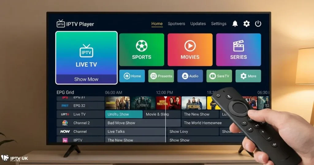 firestick iptv app selection screen showing different IPTV players on Amazon Firestick