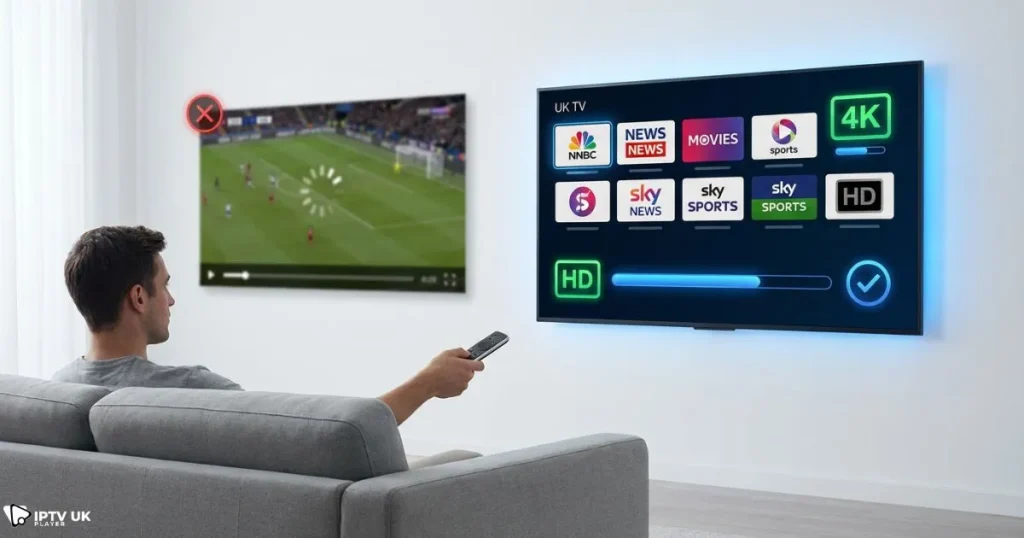 best iptv uk provider comparison showing reliable IPTV UK service
