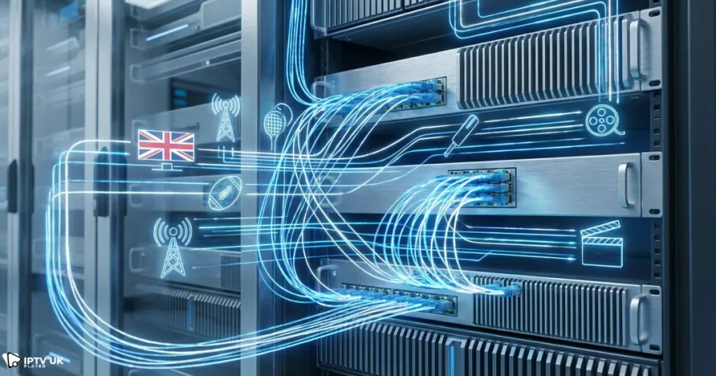 Premium IPTV provider infrastructure ensuring a stable IPTV service in the UK