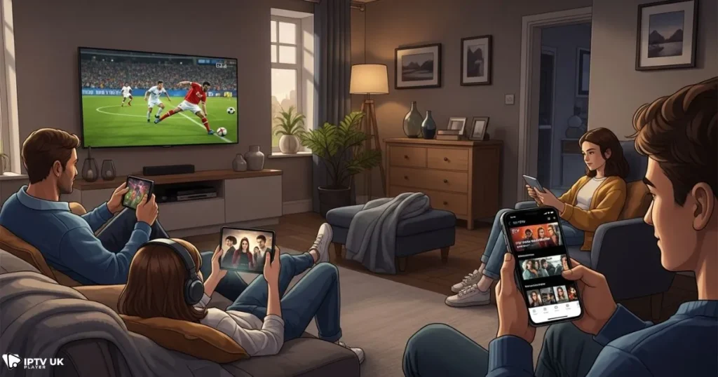 multi-device IPTV experience with iptv subscriptions in a UK household
