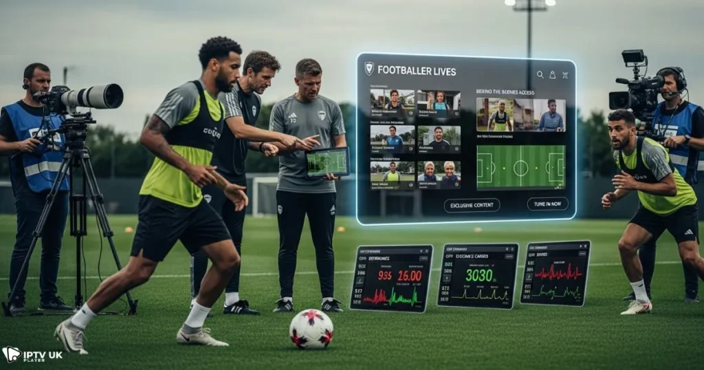 footballer lives behind-the-scenes training and tactical footage accessible through IPTV