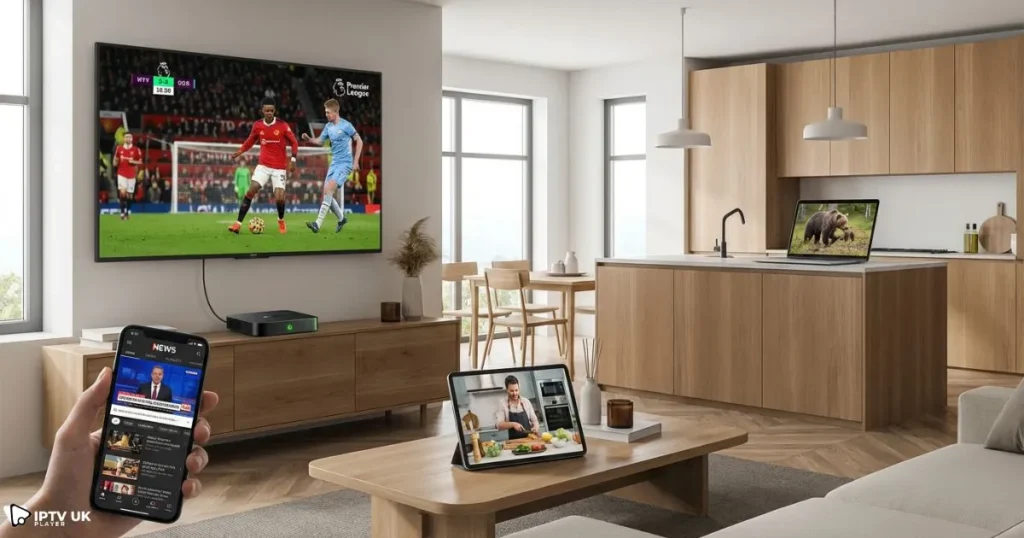 IPTV provider UK service working across multiple devices with stable IPTV service