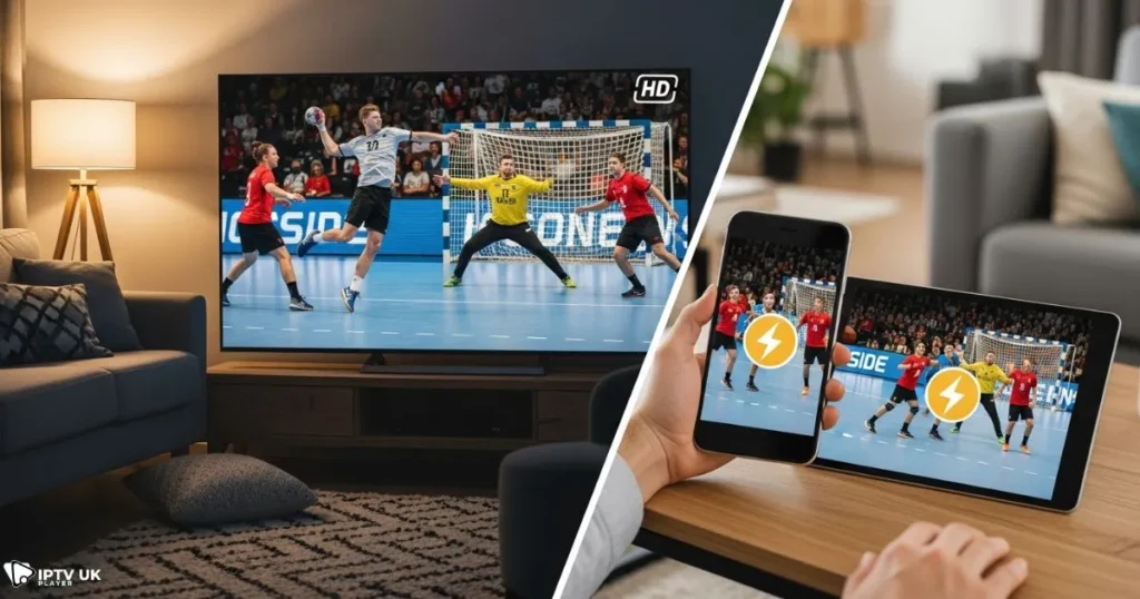 IPTV sports UK streaming showing the benefits of watching handball in the UK with high-quality channels