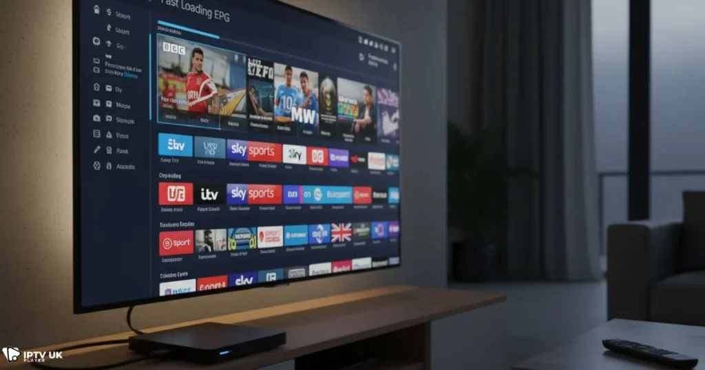 android iptv box uk with fast EPG and live TV streaming