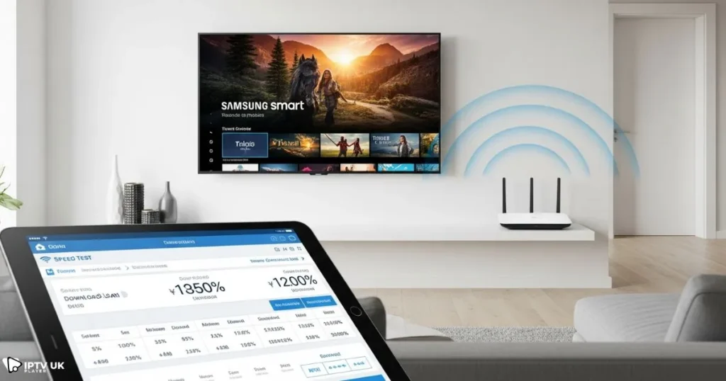 Smart TV IPTV setup optimized for fast streaming performance on a Samsung smart TV.