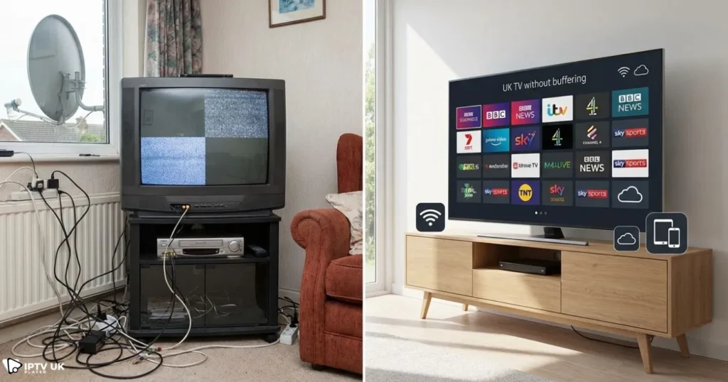 IPTV UK channels compared to traditional cable television