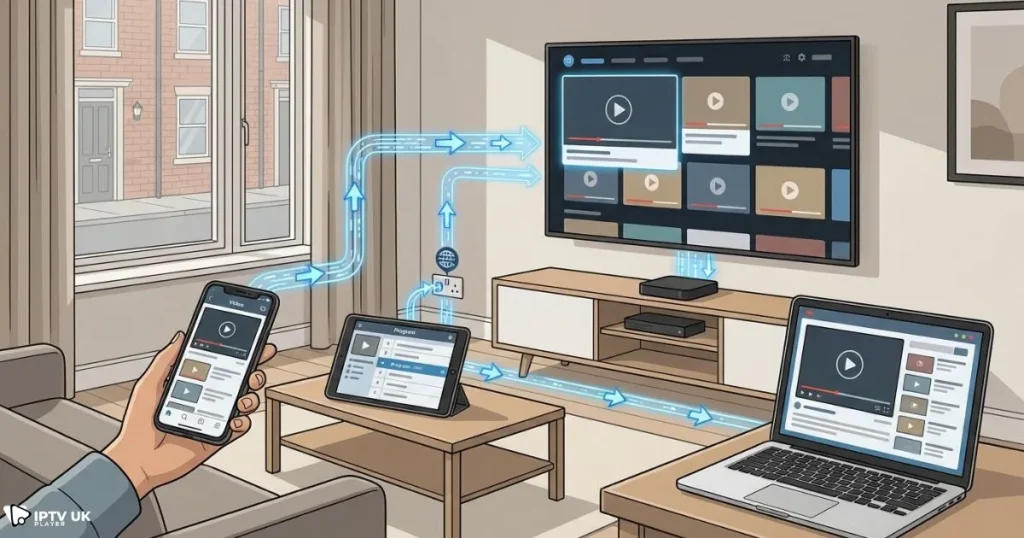how subscription iptv works on multiple devices in the UK