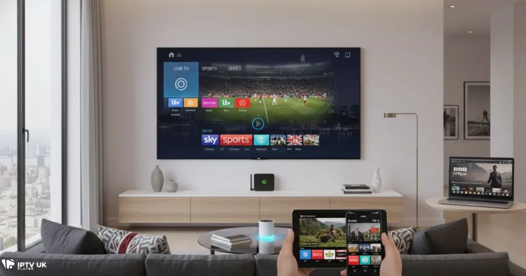 Best IPTV UK solution supporting multi-device streaming across Smart TV, Android, and mobile