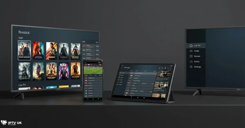 Best IPTV players running on Firestick, Smart TV, and mobile devices