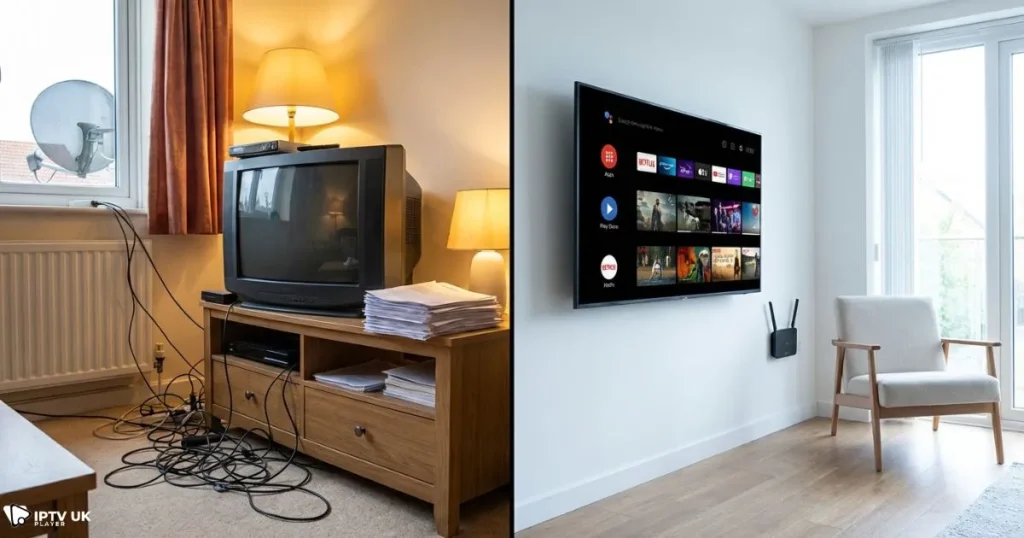 comparison between traditional TV and best IPTV UK service