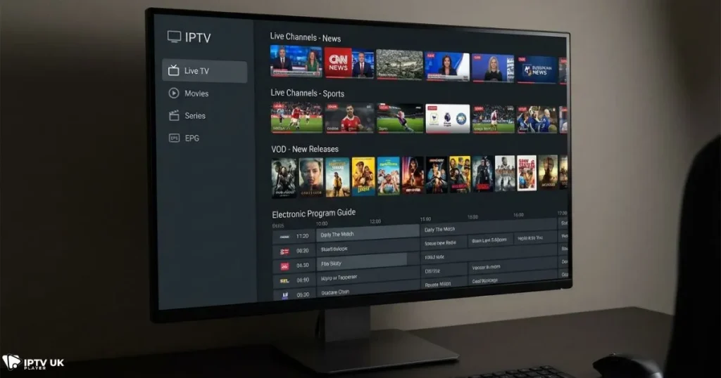 IPTV Smarters Windows interface as the best IPTV Windows player for PC users