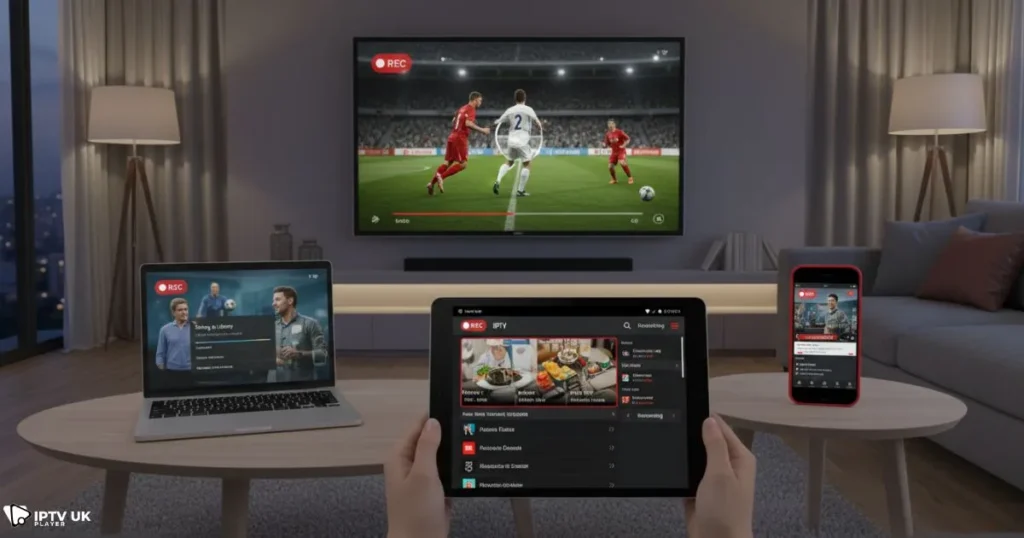 Record live TV IPTV on smart TV, phone, tablet, and computer using IPTV recording app