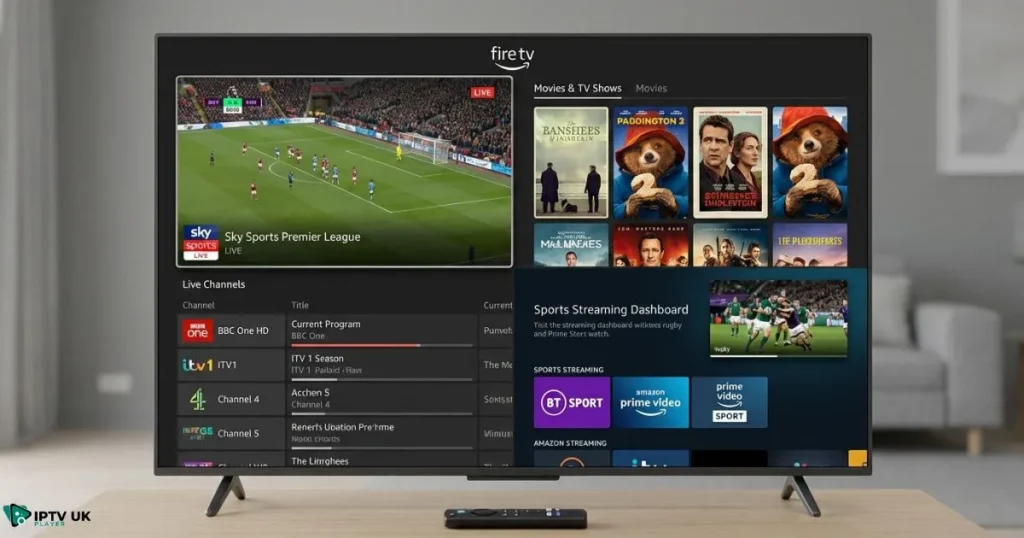 Best free IPTV for Firestick with UK-friendly channels displayed on Firestick apps