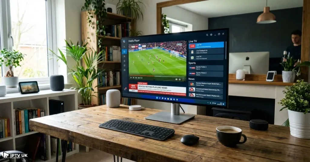 iptv on windows streaming live TV and sports on a desktop computer