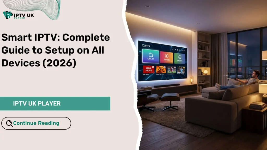 smart iptv app interface on smart TV in modern living room