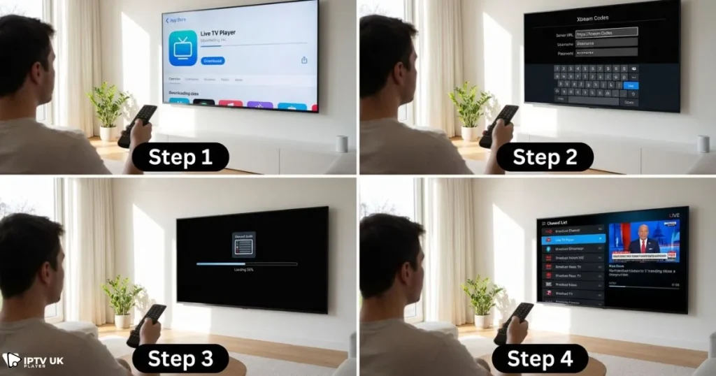 setup process for best iptv uk 2026 using xtream codes on smart tv