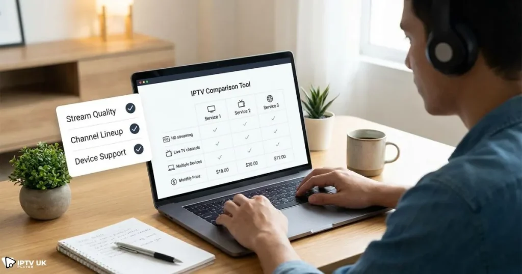 Choosing the right UK IPTV provider with checklist and comparison tools