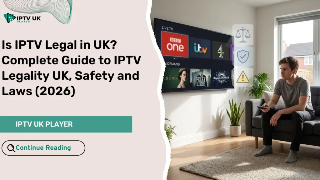 is iptv legal in uk concept with smart TV streaming in a modern UK home