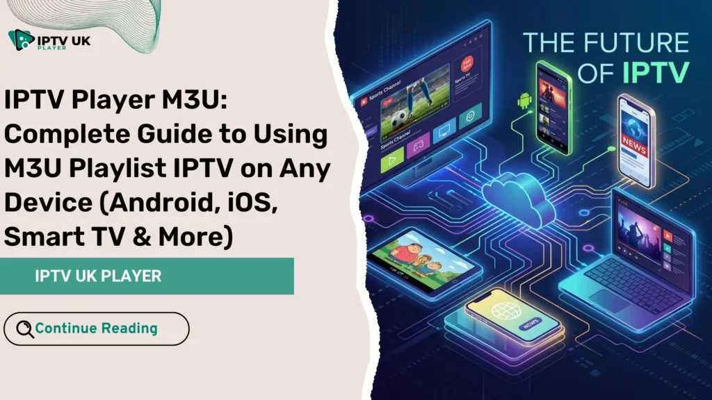 IPTV player M3U streaming on Android, iOS, Smart TV, and PC device