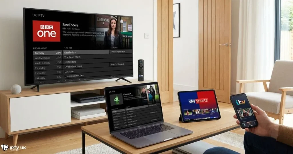 devices compatible with uk iptv provider services including smart tv phone and tablet