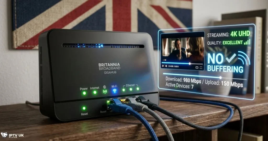 Fast internet setup to fix IPTV buffering UK problems.